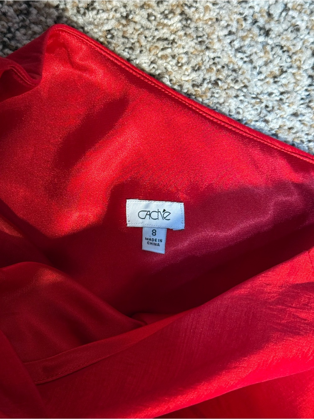 Cache Red One-Shoulder Ruffle Cocktail Dress - Picture 2 of 2